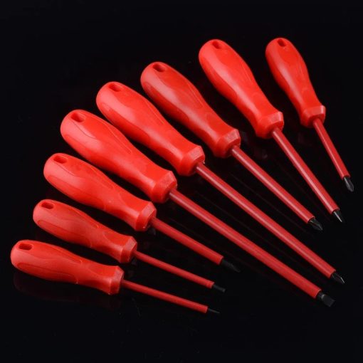 YTH 8 pcs Insulated CRV DIY Electronics Hand Tools flat Cross Magnetic Screwdriver Tool Set - Image 2