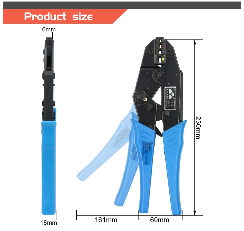 Crimping Pliers Clamp Tools Cap/coaxial Cable Terminals Kit 230mm HS-40J Multi Functional Carbon Steel Multifunctional