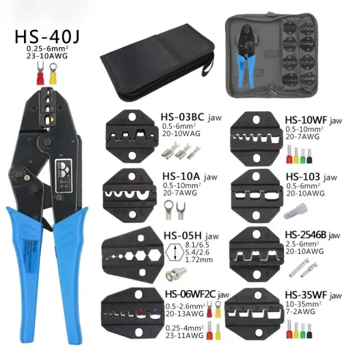 Crimping Pliers Clamp Tools Cap/coaxial Cable Terminals Kit 230mm HS-40J