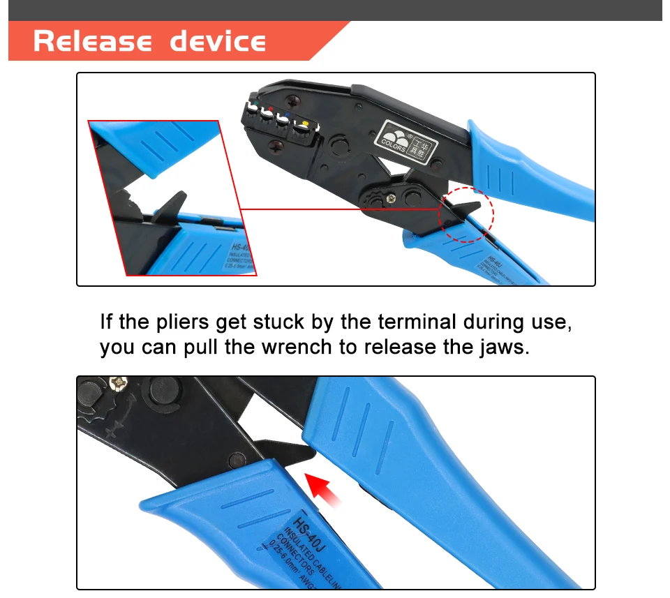 Crimping Pliers Clamp Tools Cap/coaxial Cable Terminals Kit 230mm HS-40J Multi Functional Carbon Steel Multifunctional