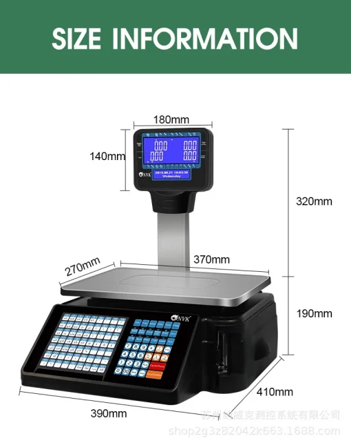 New 30kg TMA 7digit in total price  Series Cash Register Scale Electronic Barcode Label Printing Scales For Supermarket - Image 2