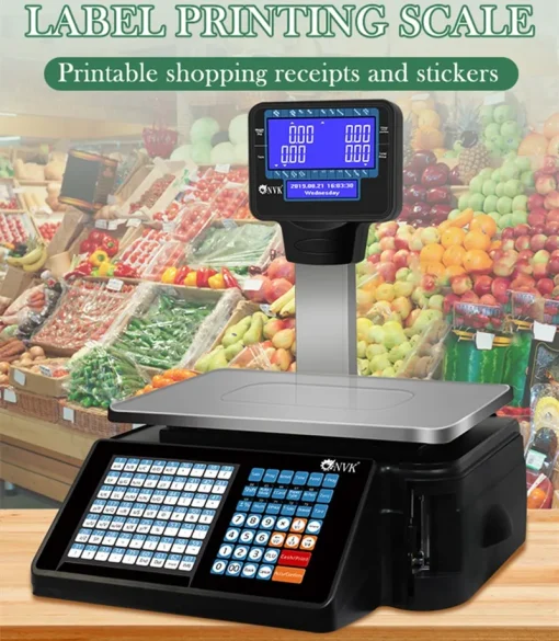 New 30kg TMA 7digit in total price  Series Cash Register Scale Electronic Barcode Label Printing Scales For Supermarket