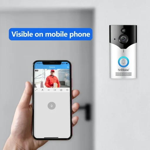 Srihome DH002 4MP Low Comsunption WIFI Doorbell Long Time Standby Visual Video Door Phone Intercom Door Viewer With Indoor Chime - Image 2