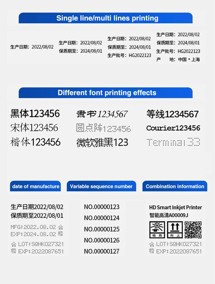 Faith Inkjet Printer Multifunctional Printer Character Date QR Code Printing Serial Number Coding Machine for Packaging