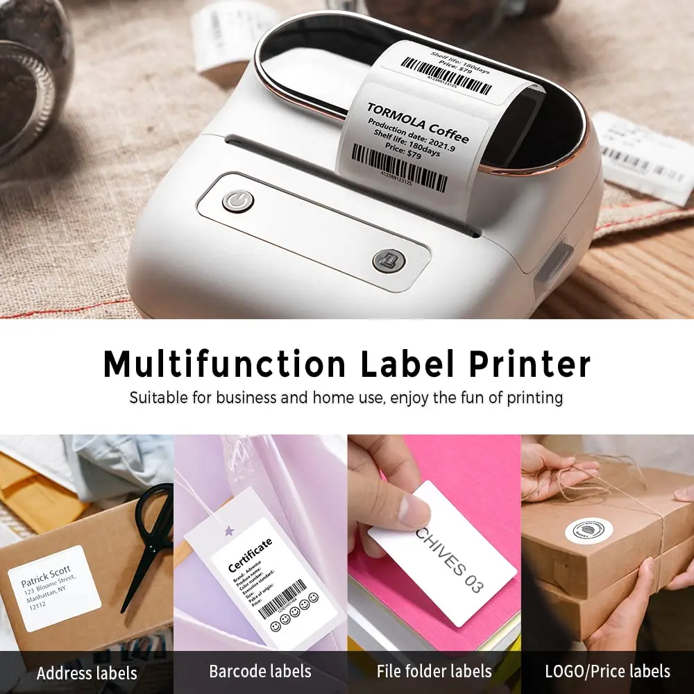 Phomemo M220 Mini Portable self-adhesive Thermal Label Printer Inkless Bluetooth Wireless Label Maker for Business Phone & PC