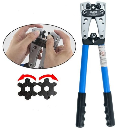 YTH HX-50B 6-50mm/AWG 10-0 Hand Tool Multitool Battery Cable Lug Cable Tube Terminal Crimper Hex Crimp Tool Crimping Pliers - Image 3