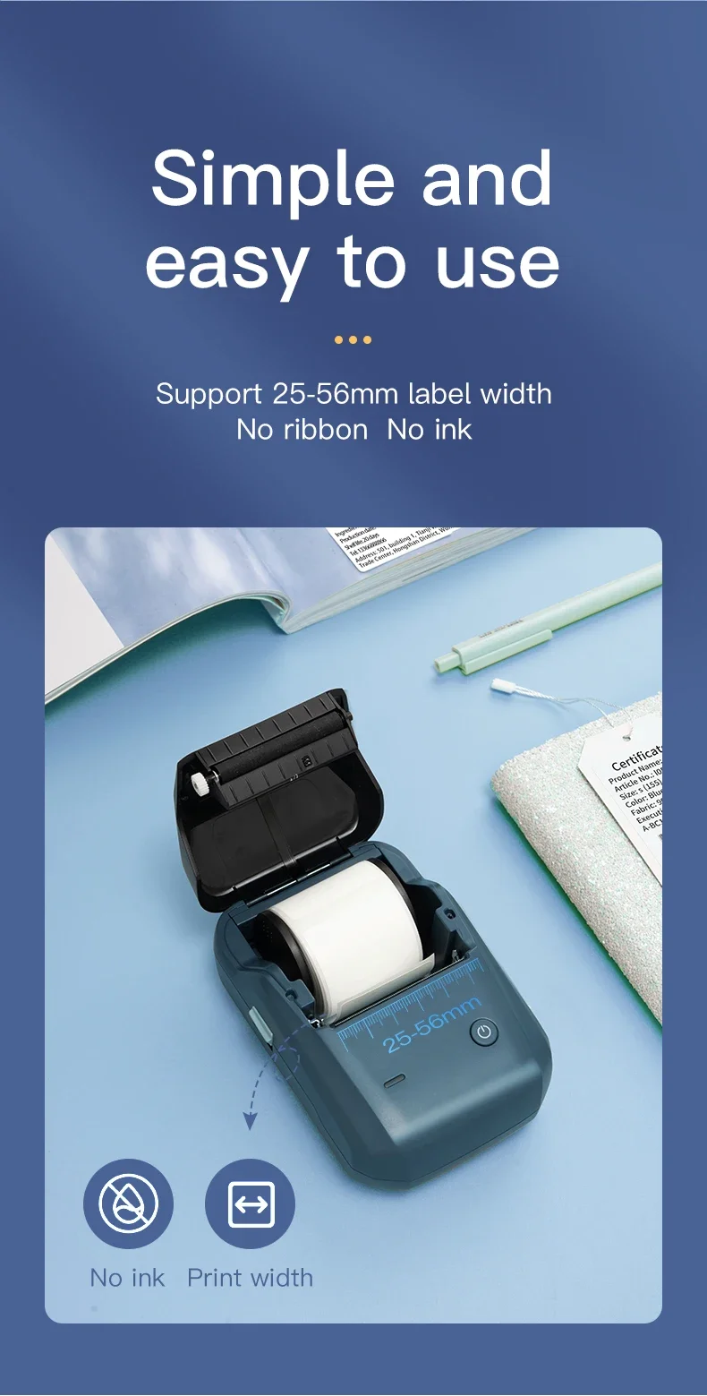 Niimbot B1 Portable Thermal Label Printer Wireless Bluetooth Mini Pocket Label Maker Barcode QR Code Price-Tag Sticker Printers