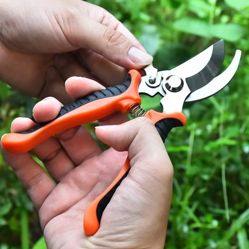 YTH stainless steel curved safety lock tree cutting scissor pruning garden scissors - Image 7