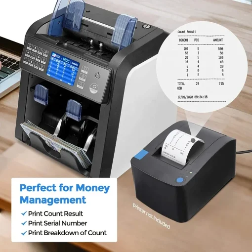 AL-950 Two CIS 2 Pocket Currency Discriminator Banknote Sorter Money Value Counter bill - Image 4