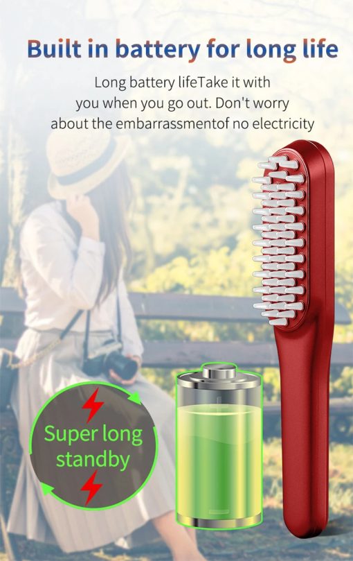 Hair Brush Hair Scalp Massager Brush Vibration Photon Magnetic Hair Comb Anti Hair Loss Head Care Massage Comb Relief Stress - Image 11