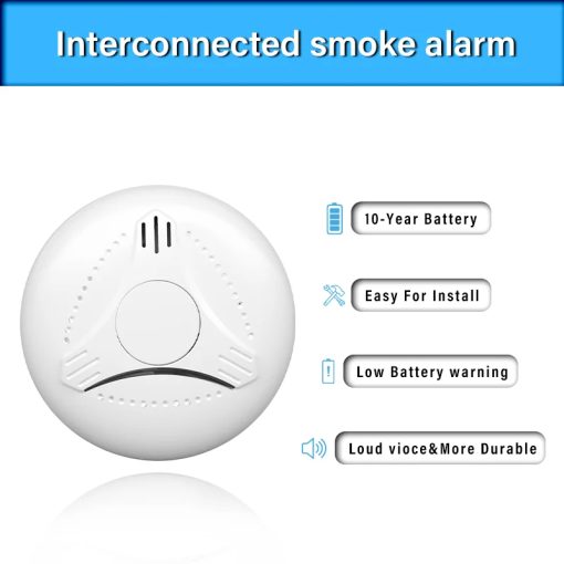 Anka En14604 Interlinked Security Alarms Smart Home Smoke Alarm Fire Sensor 10 Years Life Interconnected Smoke Detector alarm - Image 3