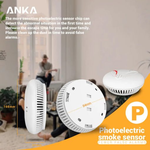 Anka En14604 Interlinked Security Alarms Smart Home Smoke Alarm Fire Sensor 10 Years Life Interconnected Smoke Detector alarm - Image 7