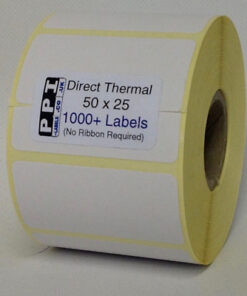 50mm x 25mm Direct Thermal Blank Labels – 1000/Roll