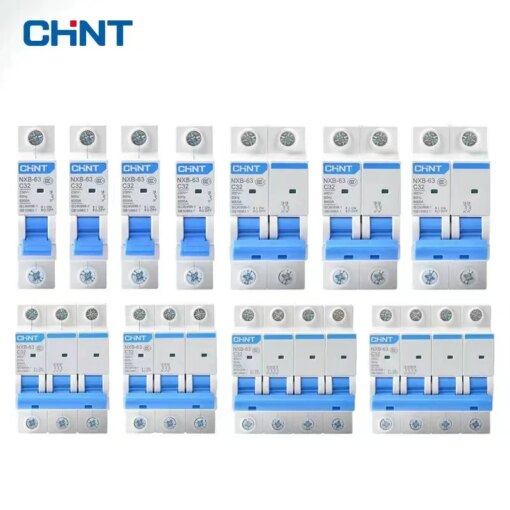 CHINT MCB NXB-63 Miniature Circuit Breaker 1P 2P 3P 4P AC 230/400V CHNT DIN Rail Mounting Miniature Household Air Switch