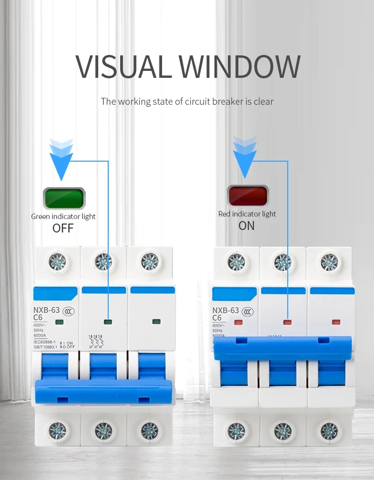 CHINT MCB NXB-63 Miniature Circuit Breaker 1P 2P 3P 4P AC 230/400V CHNT DIN Rail Mounting Miniature Household Air Switch