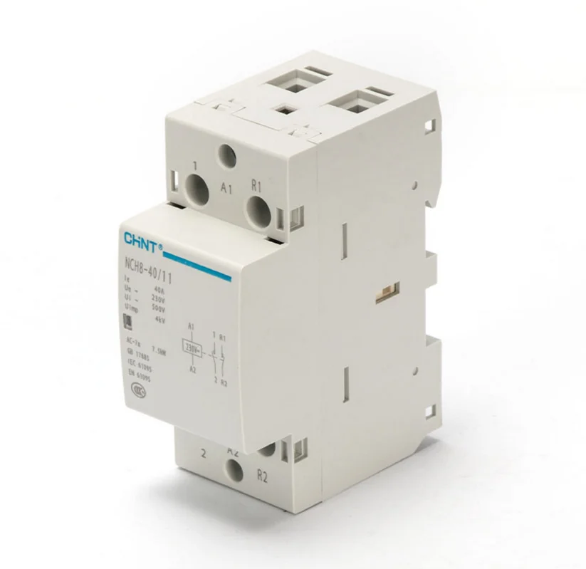 CHINT 230V Home AC Contactor NCH8 63A 2NO 1NC 1NO 2 NC Modular Mini AC household Contactor 2 4 Pole Phase